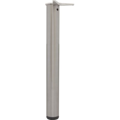 Tischfuß zylindrisch Tischbein ø 80mm Länge 700mm Stahl Edelstahl-Effekt
