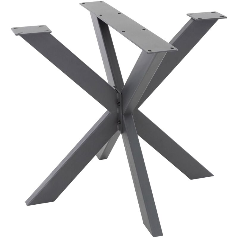 Ml-design Tischgestell Spider 85x71x85 Cm, Anthrazit, Kreuzgestell Kreuz X-design Tischfüße Möbelfüße, Schwerlast Tischkufen Stahl, Metall