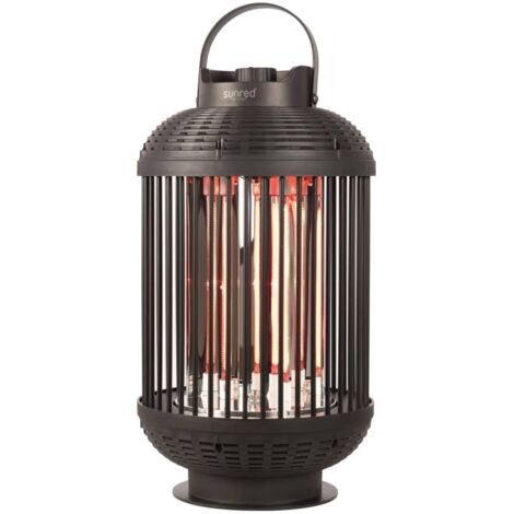 Tischheizstrahler Indox 1200 W Halogen Schwarz Sunred