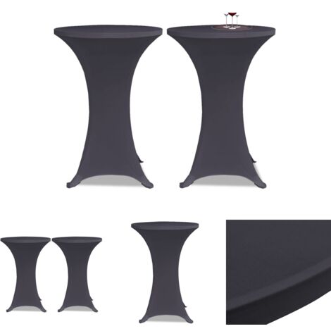 Tischhusse Stretchhusse 2 Stk 60 cm Anthrazit vidaXL