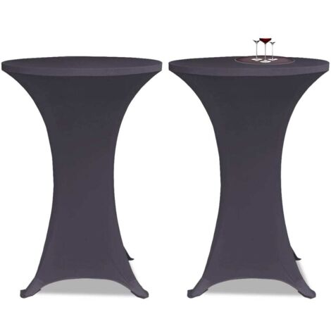 Tischhusse Stretchhusse 2 Stk 70 cm Anthrazit