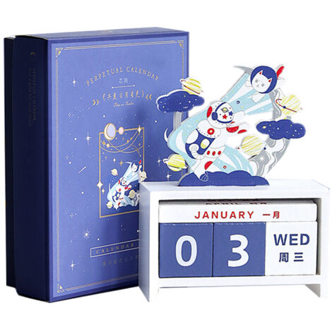 Tischkalender aus Holz, Dekoration, Dauerkalender, manuell, wiederverwendbar, originelles Geschenk, Typ 1