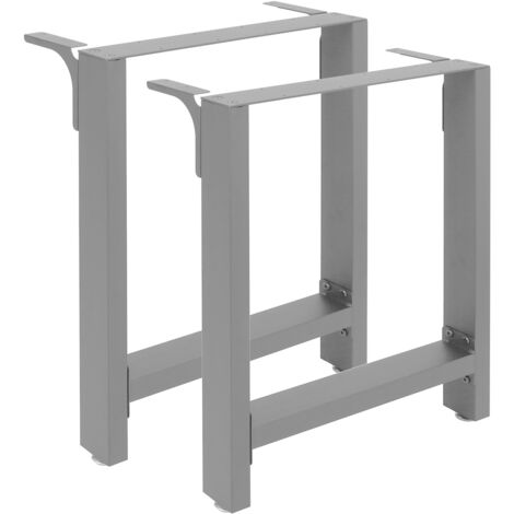 Tischkufen Tischbeine aus Vierkantprofilen 64x40 cm grau pulverbeschichtet Tischgestell Tischfüße