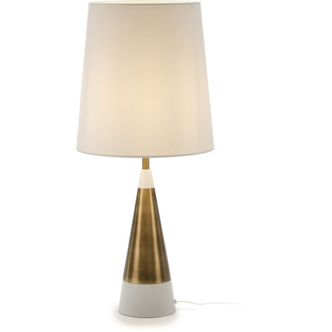 Tischlampe 13X13X45 Metall Gold/Weiß