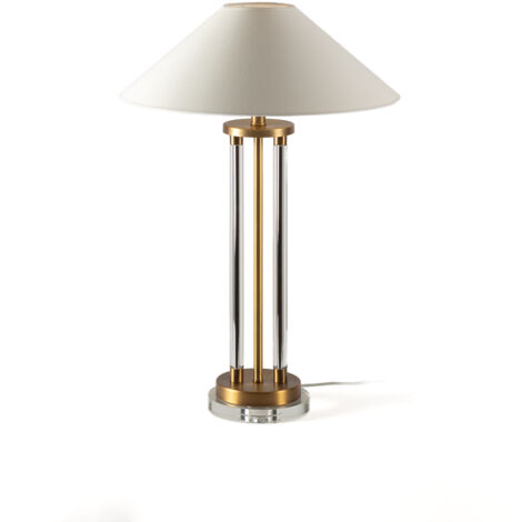 Tischlampe 18X18X64 Glas/Goldfarbenes Metall ohne Lampenschirm
