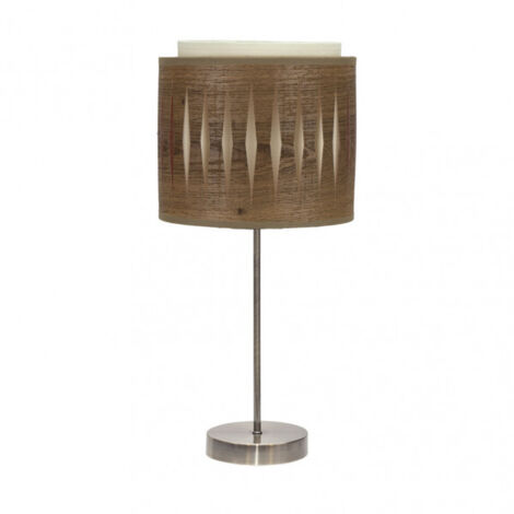 Tischlampe 1Light Modell Alexandra klein Dunkles Leder/Holz FABRILAMP
