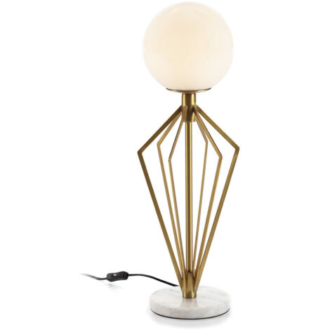 Tischlampe 23x23x68 Weißes Glas/Weißmarble/Gold Metall Beleuchtung/Anwendungen alle Stile, um dem Haus eine Note zu verleihen