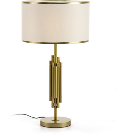 Tischlampe 38X38X70 Goldenes Metall mit Lampenschirm