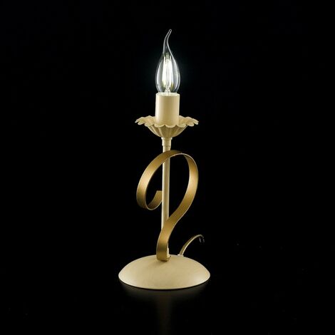 Tischlampe aus Eisen Elfenbein Gold Decape One Light 13x h25 cm