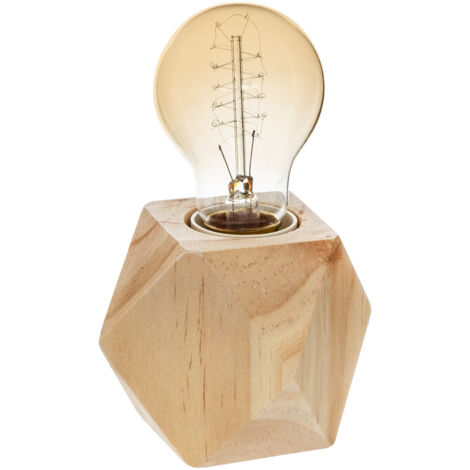 Tischlampe aus Holz E27 (Glühbirne nicht inklusive). 8x7,5cm