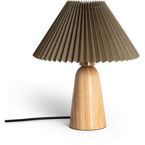 Tischlampe aus Holz – Modell Willow – Farbe Khakigrün – natürlich & elegant