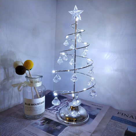 Tischlampe aus Metall, spiralförmiger Weihnachtsbaumschmuck aus Schmiedeeisen