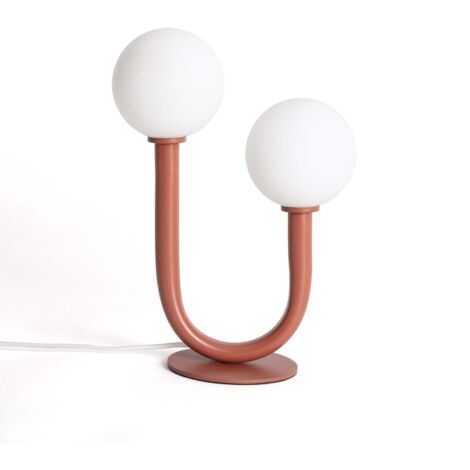 Tischlampe aus Metall und Glas Zeina Terrakotta