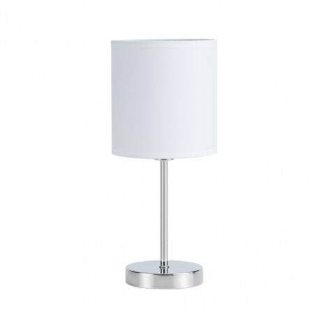 Tischlampe Chanza 1xe14 Chrom mit weißem Schirm 37x16x16 cm
