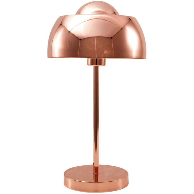 Beliani - Tischlampe Kupfer Metall 44 Cm Runder Schirm Kabel Mit Schalter Industrie Look