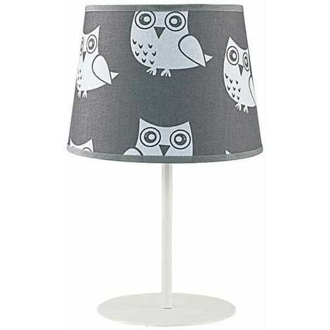 Tischlampe E14 35 cm Grau Weiß Metall Nachttischleuchte