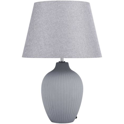 Tischlampe FERGUS Keramik Grau