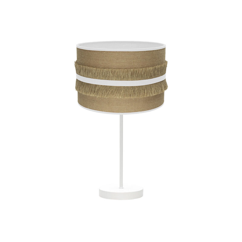 Fabrilamp - Große Tischleuchte natalia 1xe27 weiß/seidenweiß 62x30x30 cm