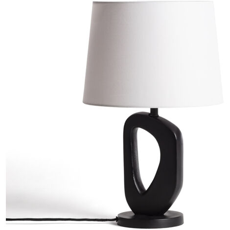 Tischlampe Holz Cave ILUZZIA Schwarz