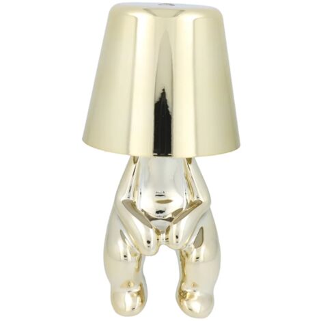 Tischlampe in Gold Nachttisch LED-Beleuchtung sitzender Mann 2700–6500 K