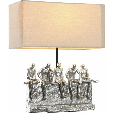 Tischlampe in Metallharz 36x21.5x43 Personen Metallharz Multicolor -Farbmaterial Familienfamilie Tischlampen Details