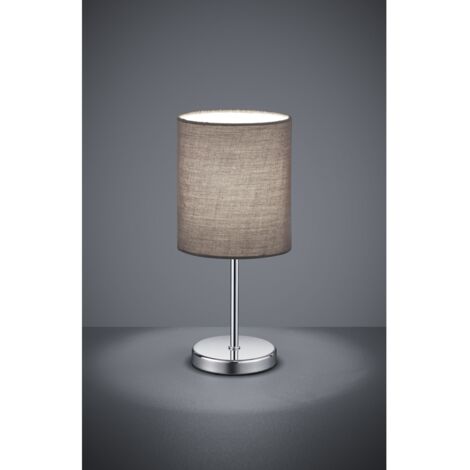 Tischlampe Jerry Chrom Lampenschirm Grau Ø13 cm Trio Lighting