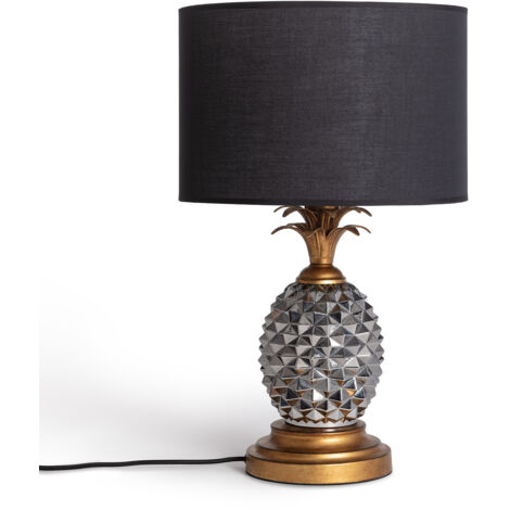 Tischlampe Metall und Stoff Samoa Schwarz