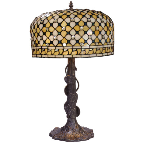 Tischlampe mit Blättern Serie Queen D-45cm
