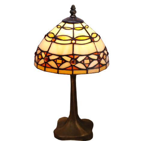 Tischlampe mit Eisensockel, Durchmesser 20 cm, Serie Elfenbein