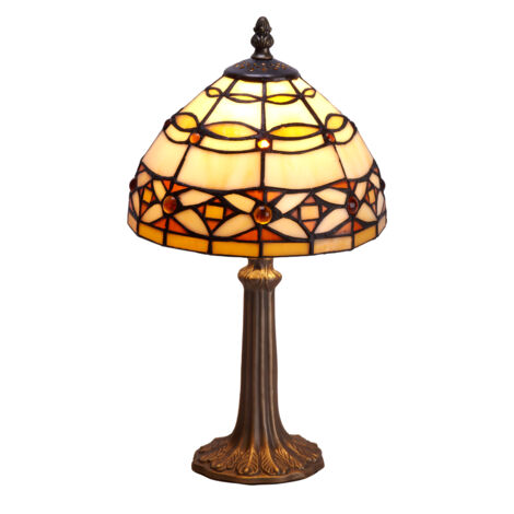 Tischlampe mit Formsockel, Durchmesser 20 cm, Serie Elfenbein