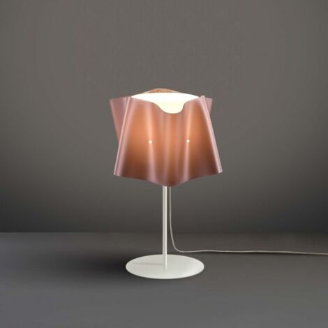 Tischlampe mit Sockel und Metallstiel FOLIO Lampenschirm Kupfer Durchmesser 25x H37 cm