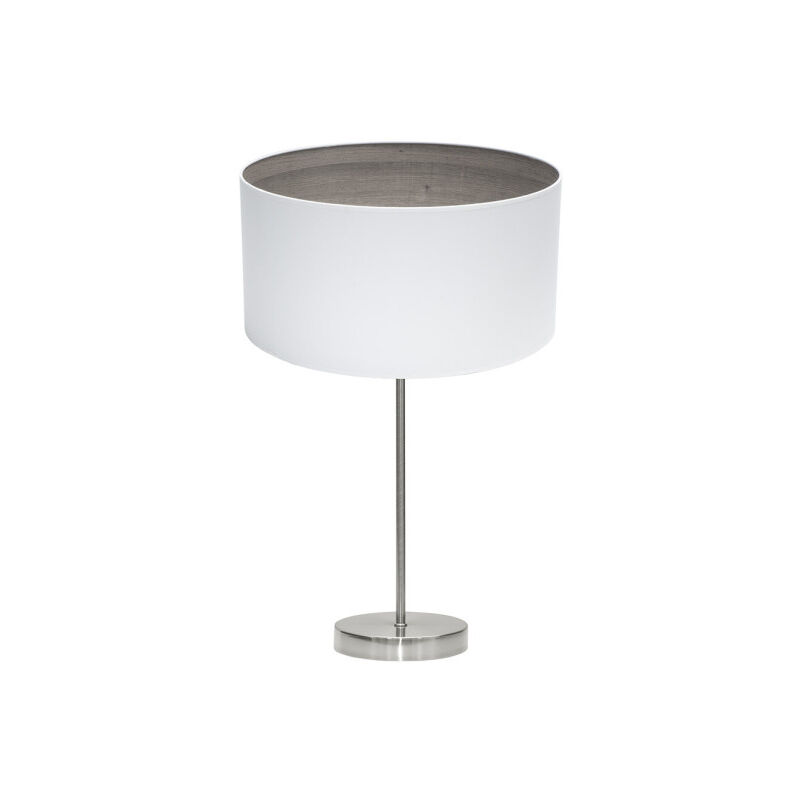 Tatiana Tischleuchte 1xe27 Nickel/weiß-mad.grau 63x30x30 Cm - Fabrilamp