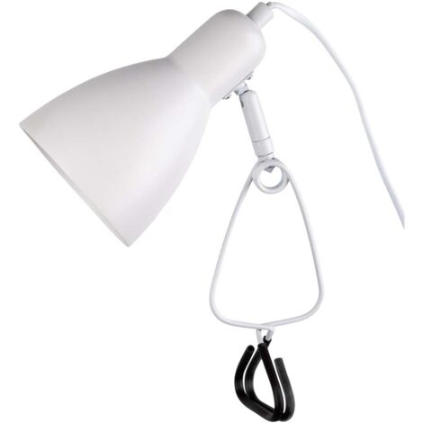 Tischlampe Tischleuchte Klemmstrahler weiß Schlafzimmerlampe beweglich H 28 cm