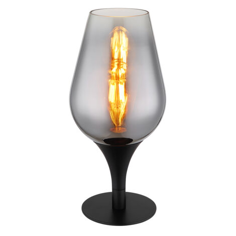 Tischlampe Tischleuchte Nachttischlampe Glas verchromt Wohnzimmerlampe H 31 cm