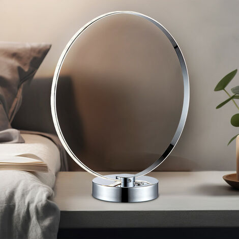 Tischlampe Tischleuchte Nachttischleuchte Leselampe Leseleuchte, Chrom silber, Touchbedienung, LED 12,5W 540Lm warmweiß, LxBxH 30x12x33cm
