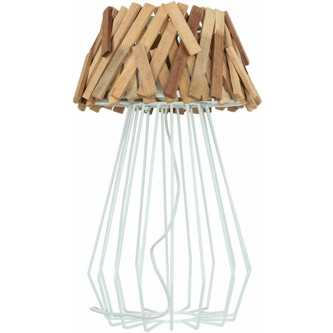 Tischlampe Treibholz Metall 58 cm Nachttisch Wohnzimmer E27 Tischleuchte ONUMA