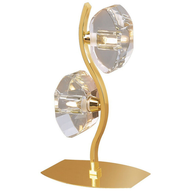 Diyas - Inspired Mantra Alfa Tischlampe 2 Licht G9 Französisch Gold