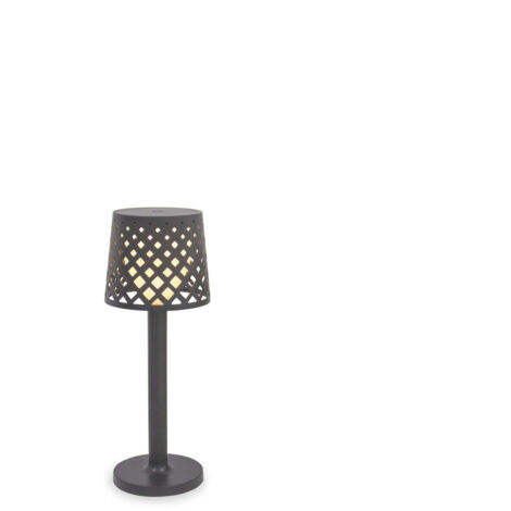 Tischleuchte außen LED Touch IP44 31 cm hoch Anthrazit 3000 K warmweiß kabellos tragbar Deko Tischlampe Balkon Terrasse Außenleuchte