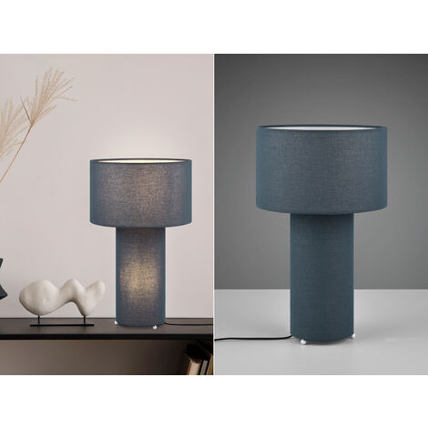 Tischleuchte BALE Korpus und Lampenschirm Stoff Blau, Höhe 40cm