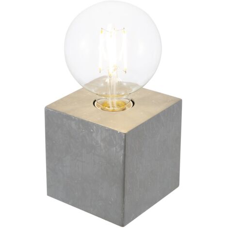 Tischleuchte Beistelllampe Wohnzimmer Leselampe Schalter Zementoptik H 10 cm