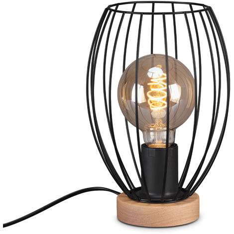 Lampenfuß Holz E27 Anthrazit 34,5 cm Rund Lampe Tischlampe Beleuchtung 