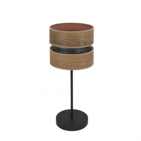 Tischleuchte de Farbe Schwarz/Dunkelholz Modell Colet FABRILAMP