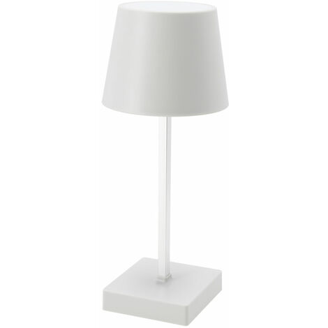 Tischleuchte Indoor Akku Tischlampe dimmbar 3-Stufen Nachttischleuchte USB, weiß, LED warmweiß, LxBxH 10,5x10,5x26 cm