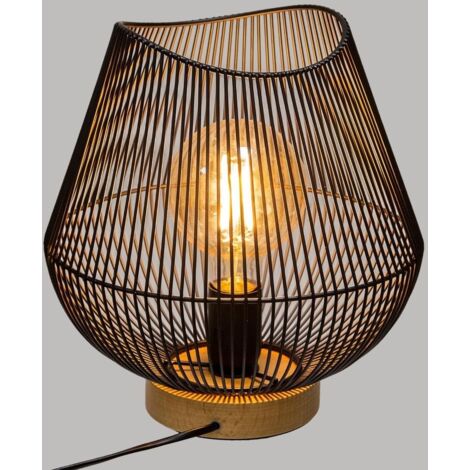 Tischleuchte JENA im Loft-Stil, schwarz, 28 cm