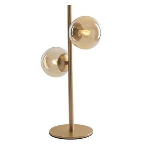 Tischleuchte Messing dekorativ 23 cm Glas Metall Tischlampe