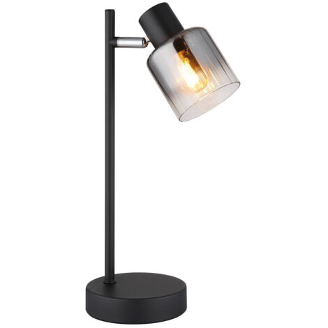 Tischleuchte Nachttischlampe Beistellleuchte Glas rauch Spot beweglich H 35 cm