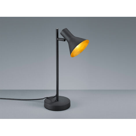 Tischleuchte NINA aus Metall in Schwarz + Gold Spot dreh+schwenkbar, Höhe 39cm