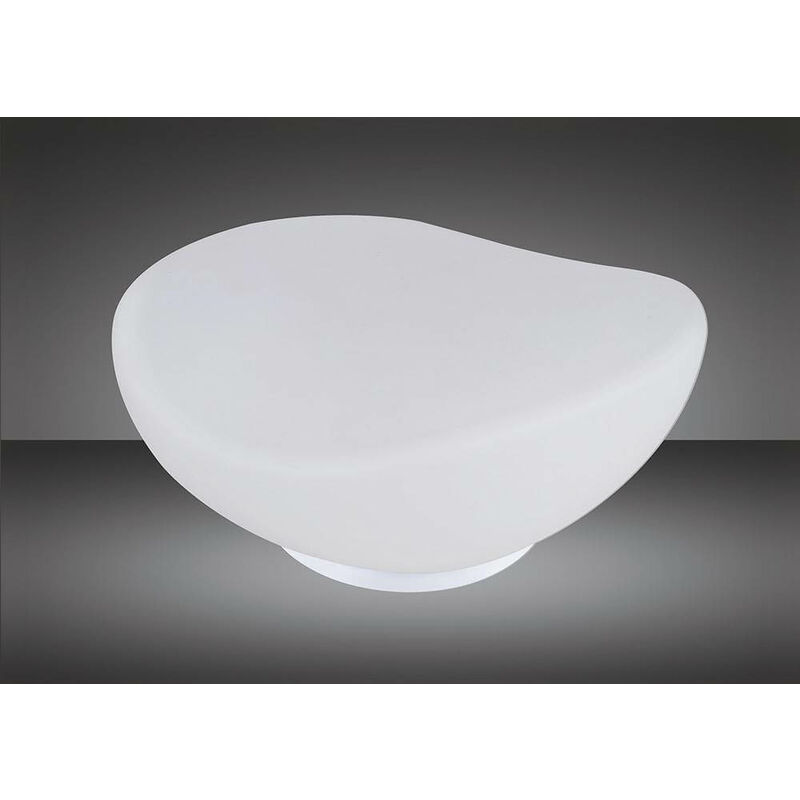 09diyas - Tischleuchte Opal 1 Glühlampe E27, poliertes Chrom / weißes Milchglas