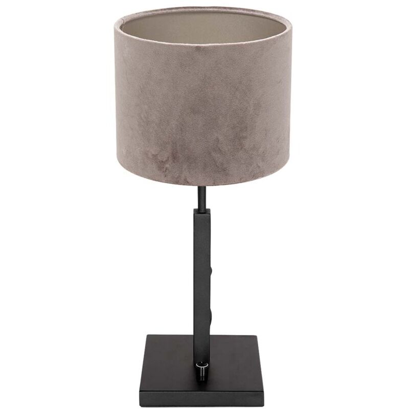 Tischlampe - Stang - Schwarz - Metall Veloursstoff - - Steinhauer