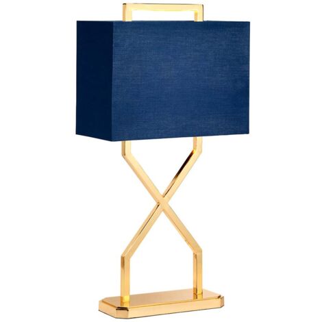 Tischleuchte Schreibtischlampe Beistelllampe Stahl Gold H 67,8cm Wohnzimmerlampe